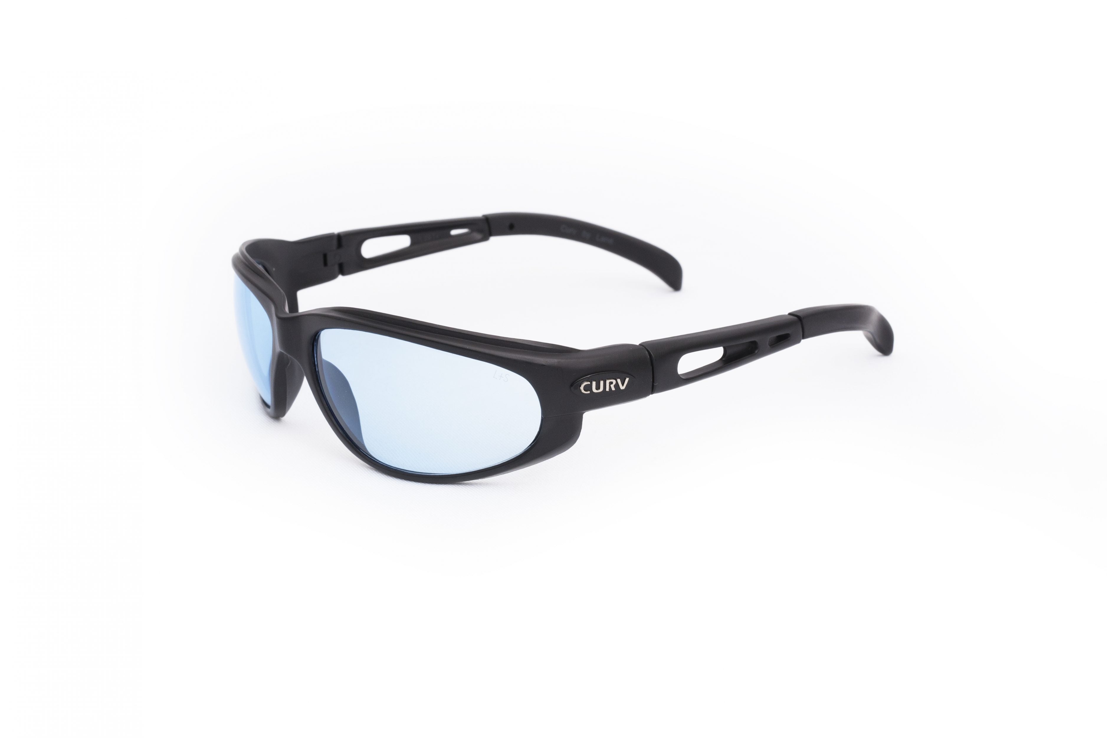 01-03 Lite Blue Lens Matte Black Sport Motorcycle Sunglass