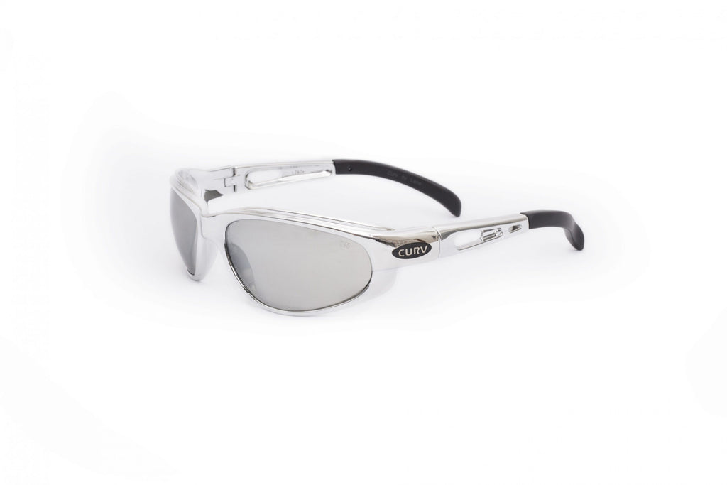 01-22  Mirrored Smoke Lens Chrome Frame Sport Motorcycle Sunglasses