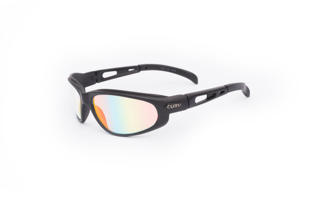 01-31  Fire Red Lens Matte Black Frame Sport Motorcycle Sunglass