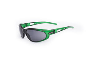 01-40 Crystal Green-Black Frame Smoke Lens Sport-Motorcycle Sunglass