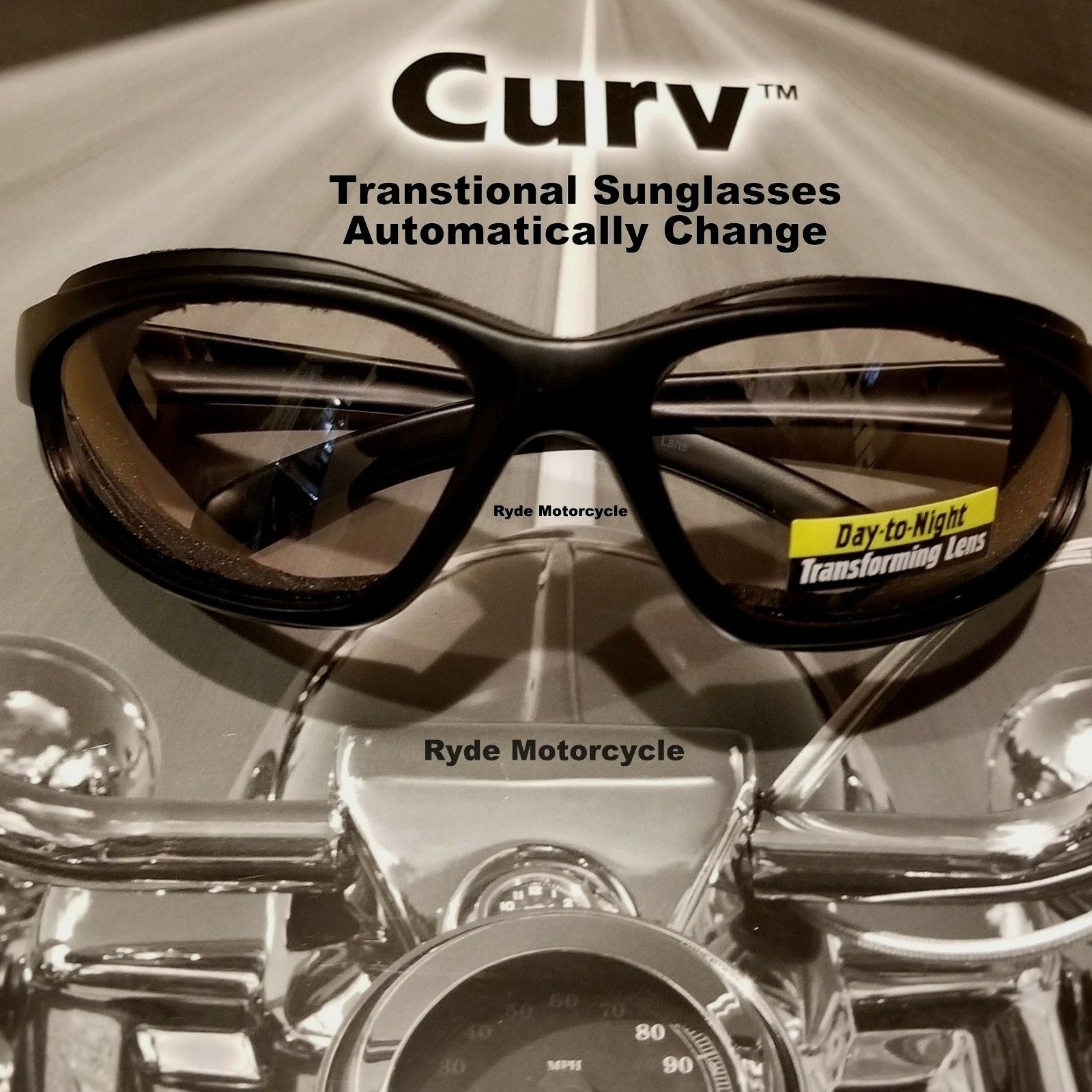 Curv Transitional Clear to Smoke Motorcycle Sunglass 02-06