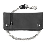 Large Zippered Biker Wallet - 7"