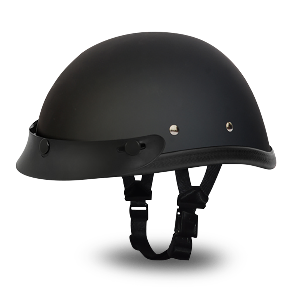 Daytona NOVELTY Non-Certified Helmet - Unisex - Flat/Dull Black Eagle w/ Snaps- 1002VB