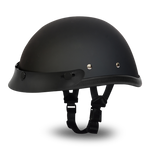 Daytona NOVELTY Non-Certified Helmet - Unisex - Flat/Dull Black Eagle w/ Snaps- 1002VB