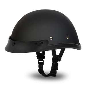 Daytona NOVELTY Non-Certified Helmet - Unisex - Flat/Dull Black Eagle w/ Snaps- 1002VB
