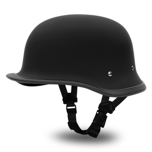 flat black motorcycle helmets Daytona Premium NOVELTY "Big German" Helmet Flat Dull Black "1005B"