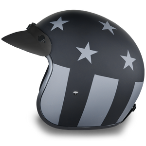 D.O.T. Daytona 3/4 Open Face Helmet - Unisex - Captain America Stealth - DC6-CAS