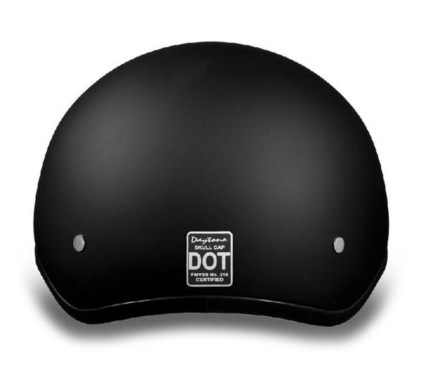 D.O.T. Daytona Half Helmet - Unisex - Flat/Dull Black - D1-BNS