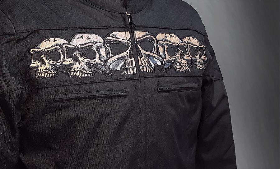 Night Rider Men's Codura Reflective Immortal Skull Jacket