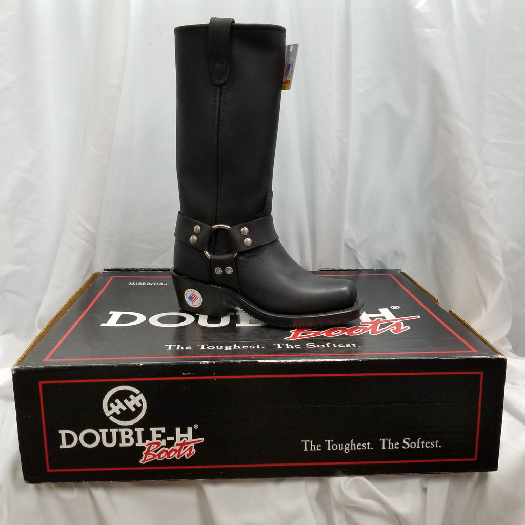 Double-H Leather Motorcycle Strap Women's Boot - 5008