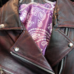 6832.117 Women's Purple Lambskin Leather Motorcycle Jacket