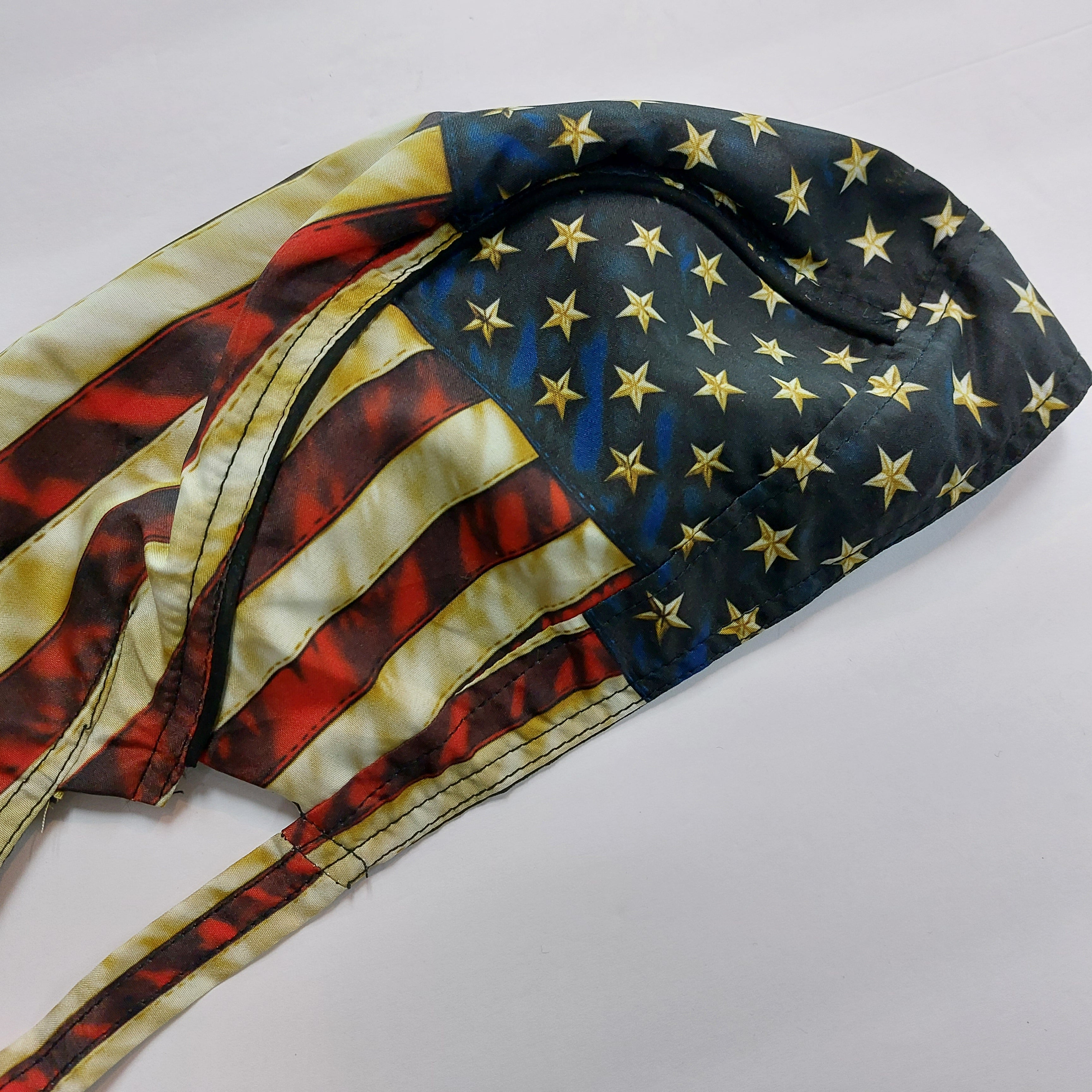 Vintage American USA Distressed Flag Headwrap Durag