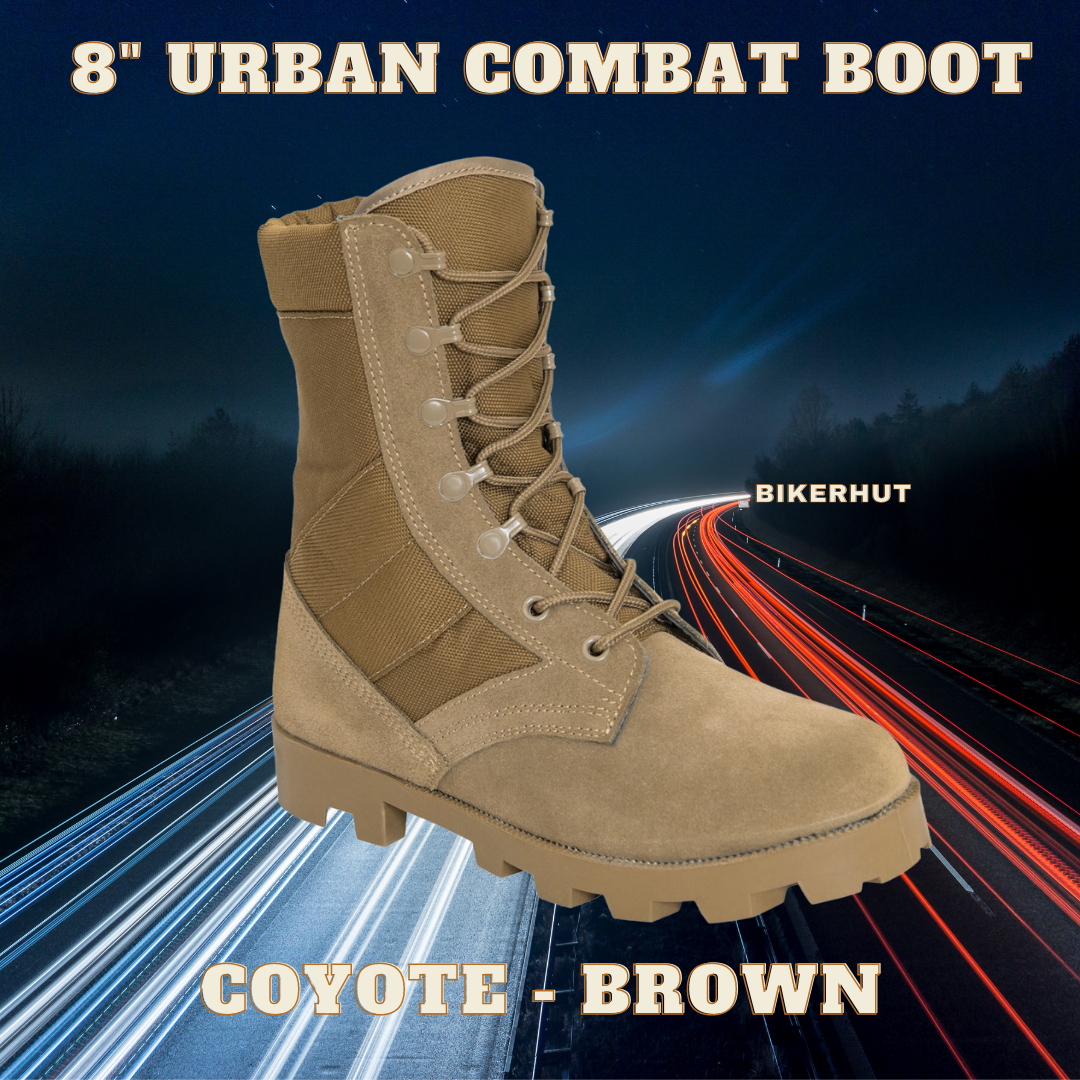 Coyote Brown 8" Speed Lace Military Combat Vintage Jungle Tactical Boot Men's 7 thru 14 Everyday Wear