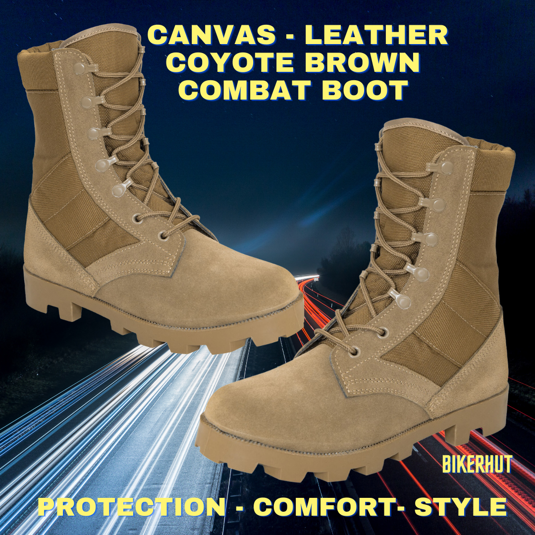 Coyote Brown 8" Speed Lace Military Combat Vintage Jungle Tactical Boot Men's 7 thru 14 Everyday Wear