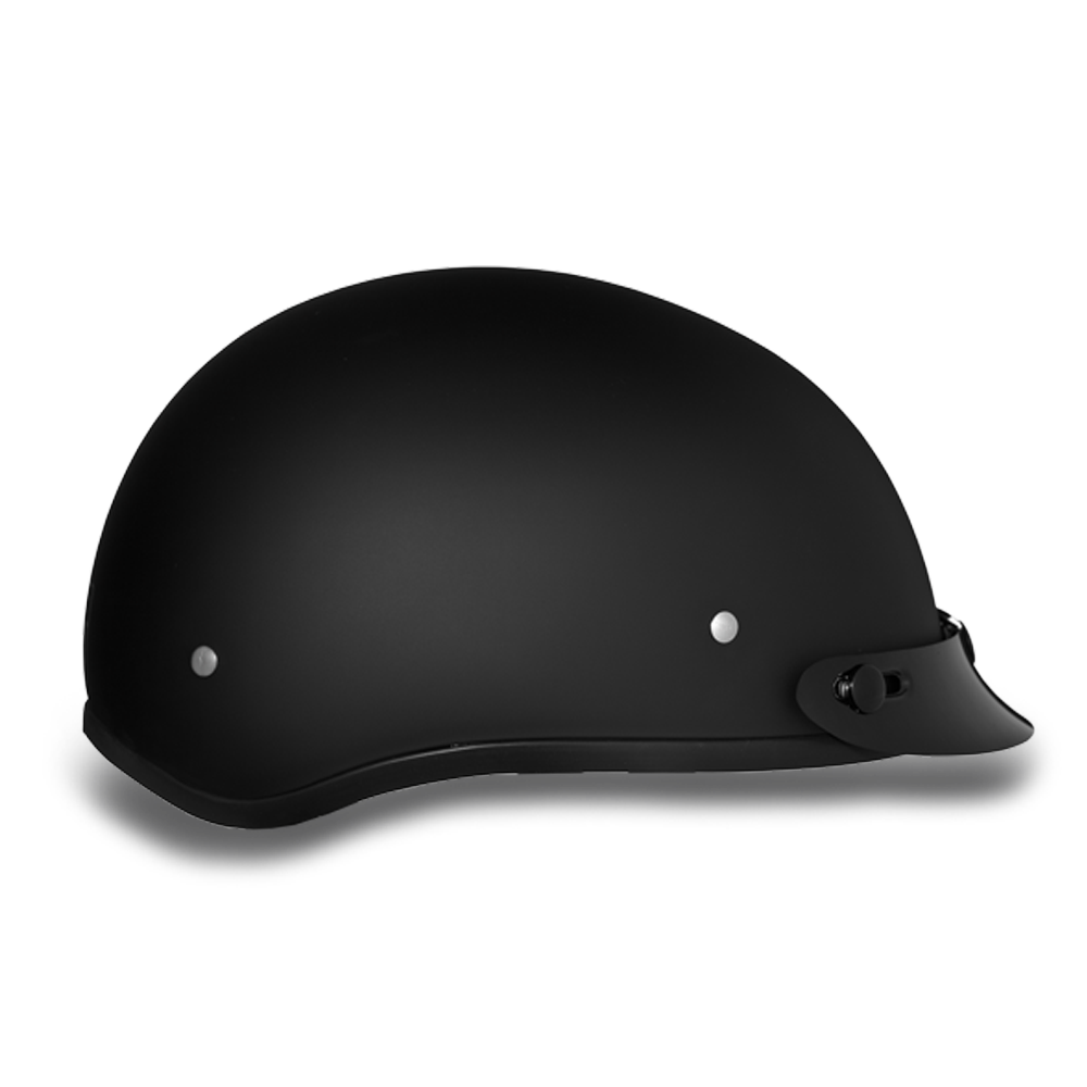 D.O.T. Daytona Half Helmet - Unisex - Flat/Dull Black with Visor - D1-B