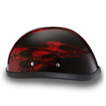 Daytona NOVELTY Non-Certified Helmet - Unisex - Skull Flames Red - 6002SFR