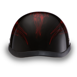 Daytona NOVELTY Non-Certified Helmet - Unisex - Skull Flames Red - 6002SFR