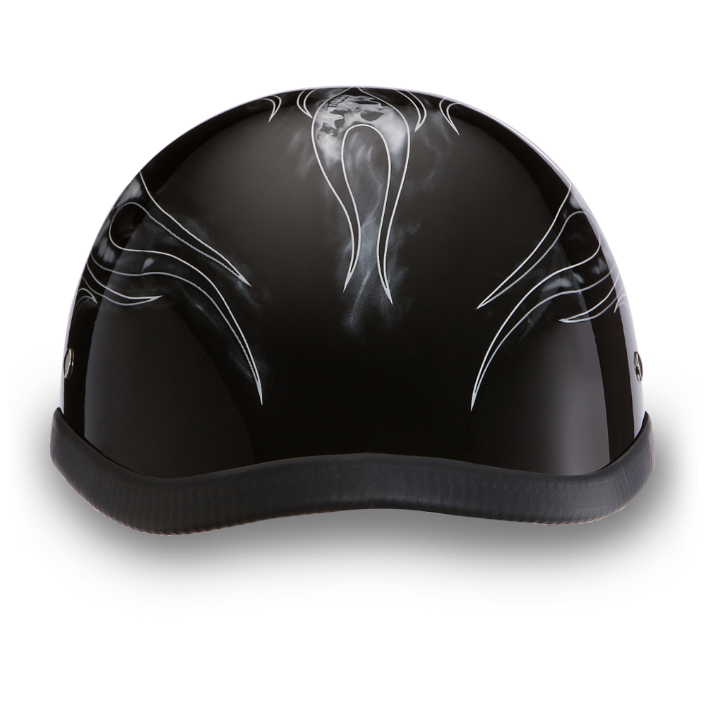 Daytona NOVELTY Non-Certified Helmet - Unisex - Skull Flames Silver - 6002SFS