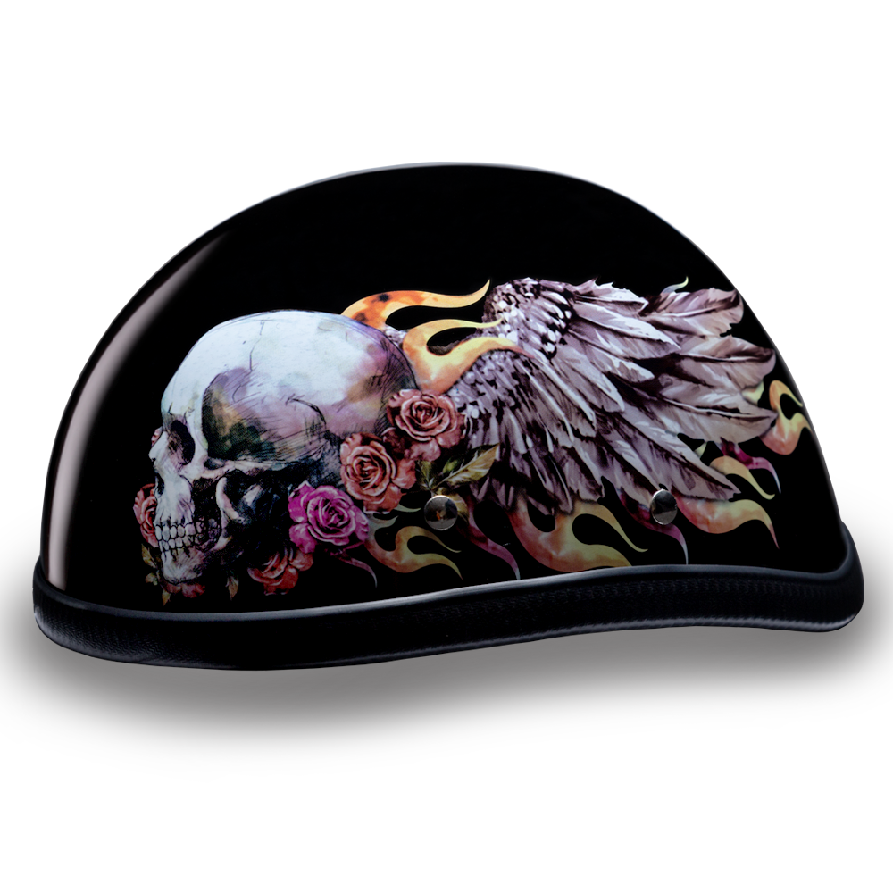 Daytona NOVELTY Non-Certified Helmet - Women's - Skull Wings - 6002SKW