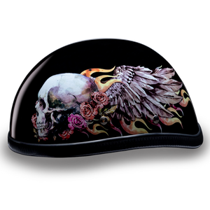 Daytona NOVELTY Non-Certified Helmet - Women's - Skull Wings - 6002SKW