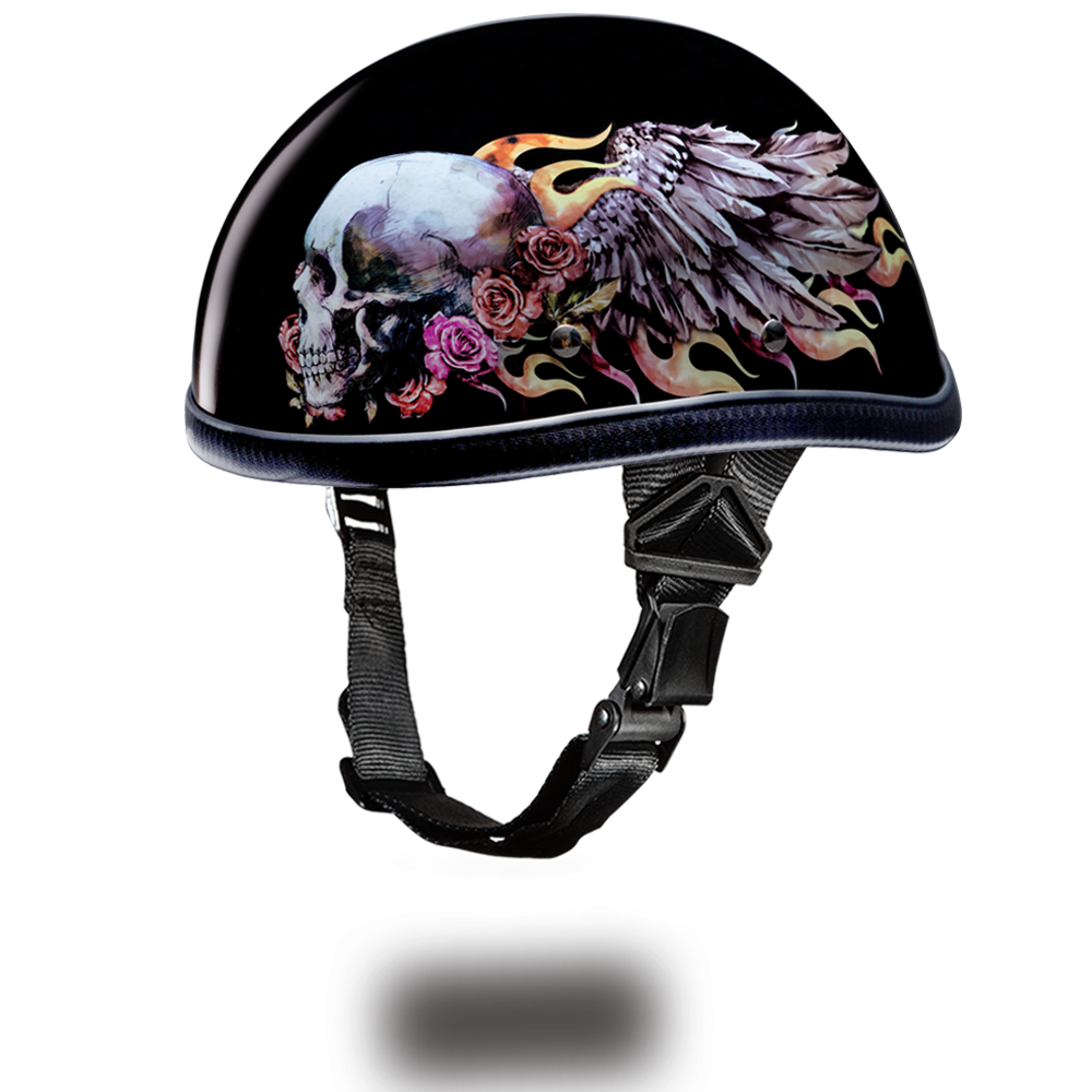Daytona NOVELTY Non-Certified Helmet - Women's - Skull Wings - 6002SKW