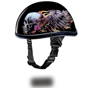 Daytona NOVELTY Non-Certified Helmet - Women's - Skull Wings - 6002SKW