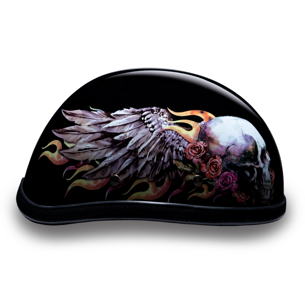 Daytona NOVELTY Non-Certified Helmet - Women's - Skull Wings - 6002SKW