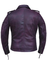 6832.117 Women's Purple Lambskin Leather Motorcycle Jacket