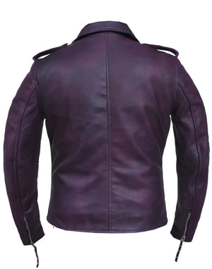 6832.117 Women's Purple Lambskin Leather Motorcycle Jacket
