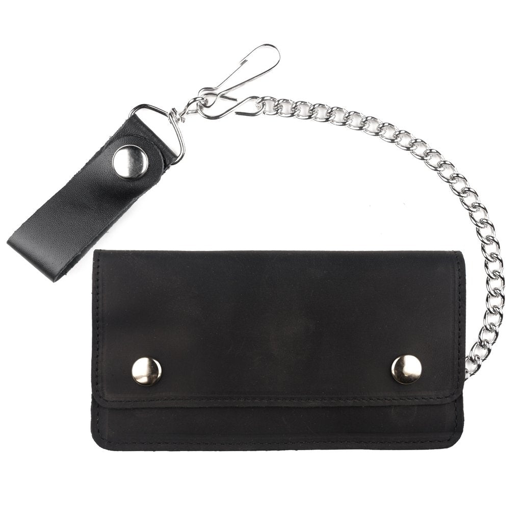 7" Oil Tanned Double Snap Biker Wallet