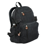 Vintage Canvas Compact Backpack with 2 Side Water Bottle Holder Pockets