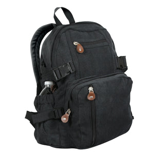 business laptop backpacks with bottle holders canvas Rothco Vintage Canvas Compact Backpack
