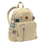 Vintage Canvas Compact Backpack with 2 Side Water Bottle Holder Pockets
