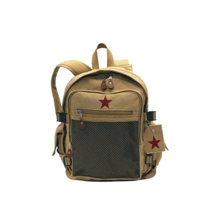 Vintage Canvas Dark Khaki Classic Star Backpack