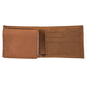 PU306-46 Classic Brown Leather Billfold Wallet