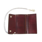 AUB350 7" Bi-Fold Antique Brown Finish Buffalo Nickel Biker Chain Wallet