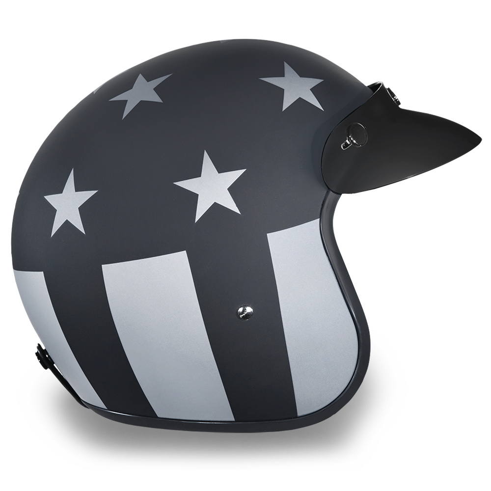 D.O.T. Daytona 3/4 Open Face Helmet - Unisex - Captain America Stealth - DC6-CAS