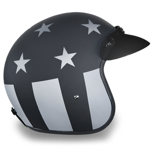 D.O.T. Daytona 3/4 Open Face Helmet - Unisex - Captain America Stealth - DC6-CAS