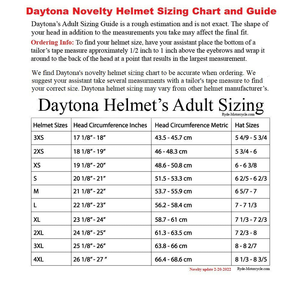 Daytona NOVELTY Non-Certified Helmet - Unisex - Skull Chains - 6002SC