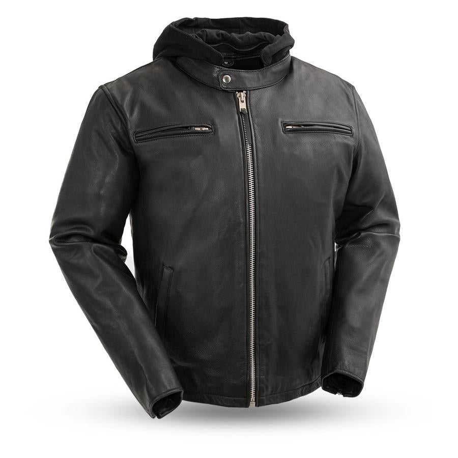 FIM248 Street Cruiser Hooded Leather Jacket