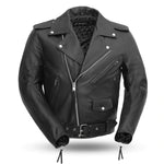 Men's Superstar Traditional Black Leather Motorcycle Jacket