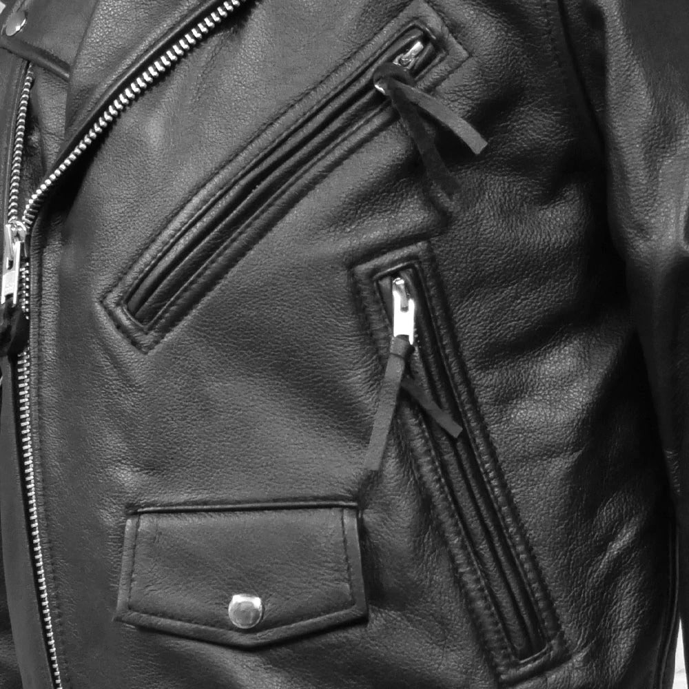 Men's Superstar Traditional Black Leather Motorcycle Jacket