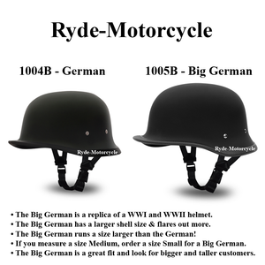 german motorcycle helmet pictures Daytona Premium NOVELTY "Big German" Helmet Flat Dull Black "1005B"