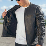 Men's FIM278  Indy Classic Scooter Motorcycle Black Jacket
