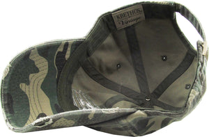 American Flag Vintage Style Distressed Hat - Camo