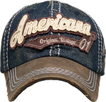 Americana Vintage Style Distressed Hat