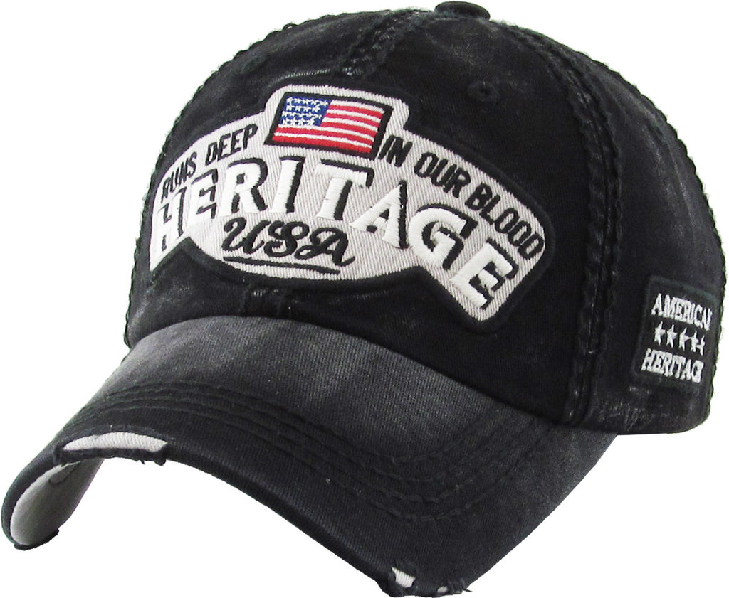 Heritage USA Vintage Style Distressed Hat