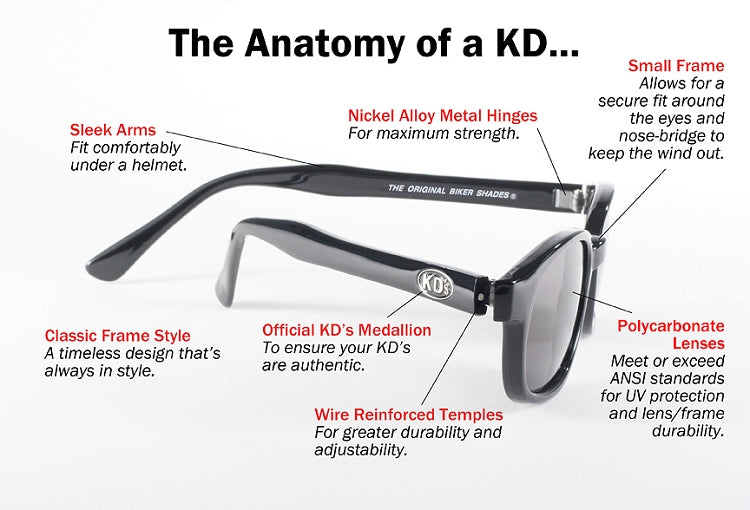 X-KD Sunglasses - 20% Larger Gloss Black Frame
