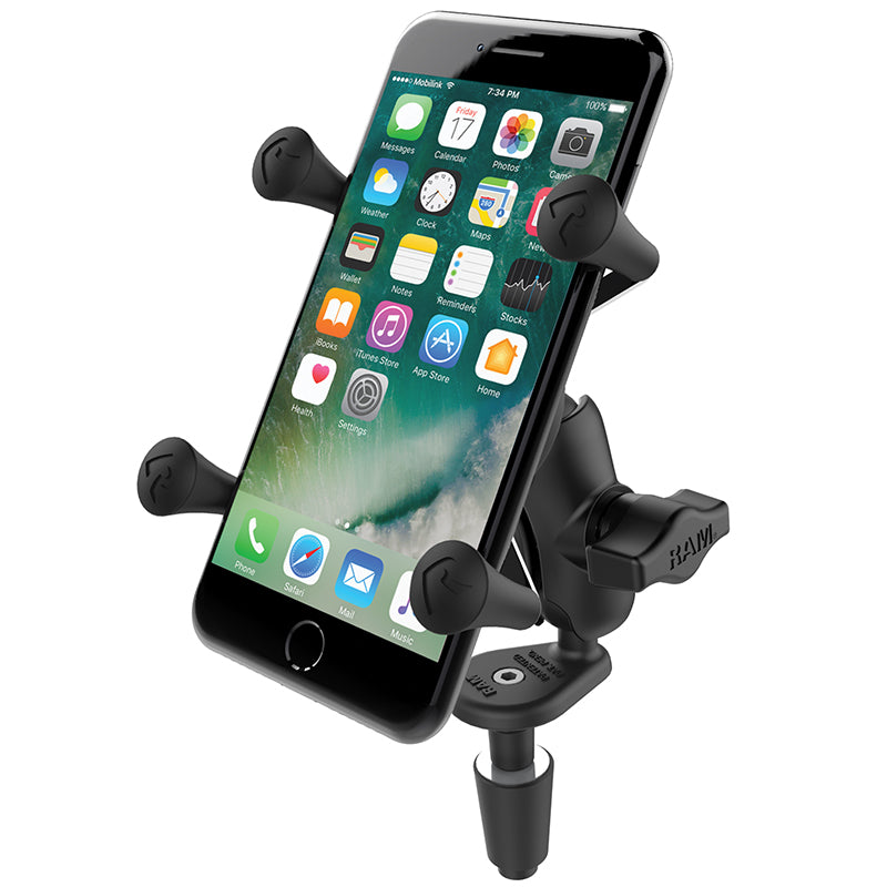 RAM Motorcycle FORK STEM Mount X-Grip for SMALLER Smartphones