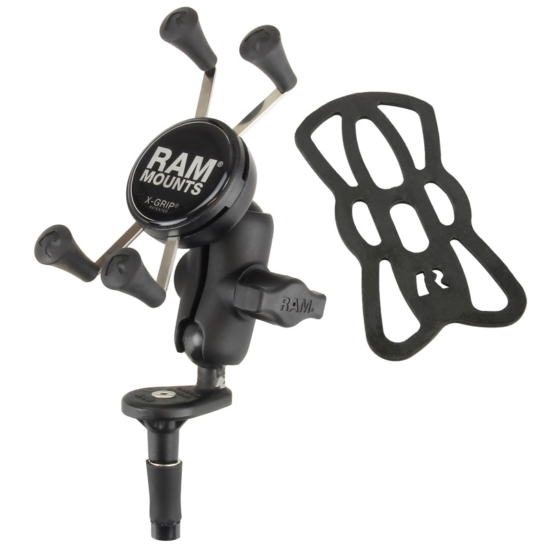 RAM Motorcycle FORK STEM Mount X-Grip for SMALLER Smartphones - RAM-B-176-A-UN7U